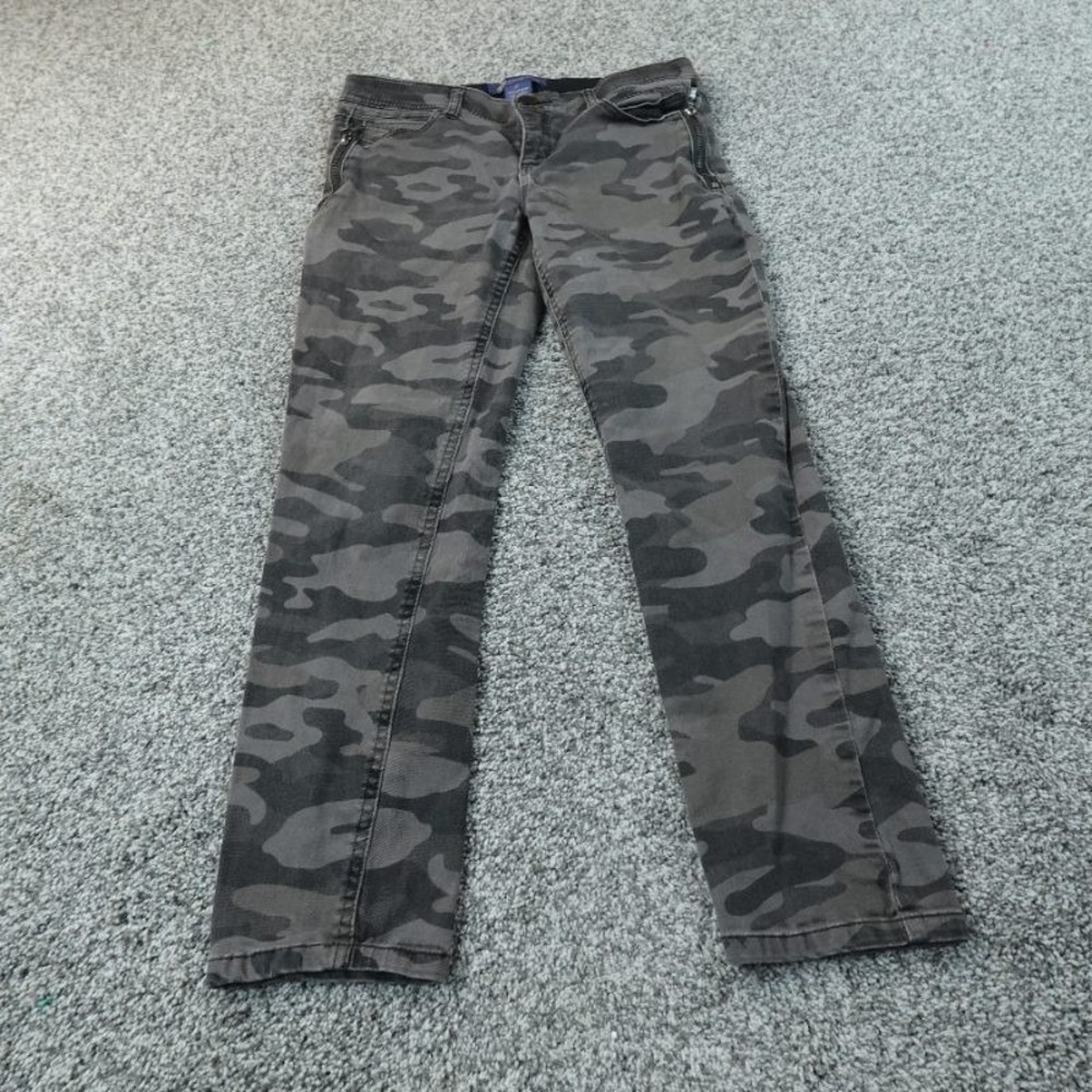 Democracy Jeans Womens 6 Gray Black Camo‎ Ab Solution Low Rise Skinny Stretch